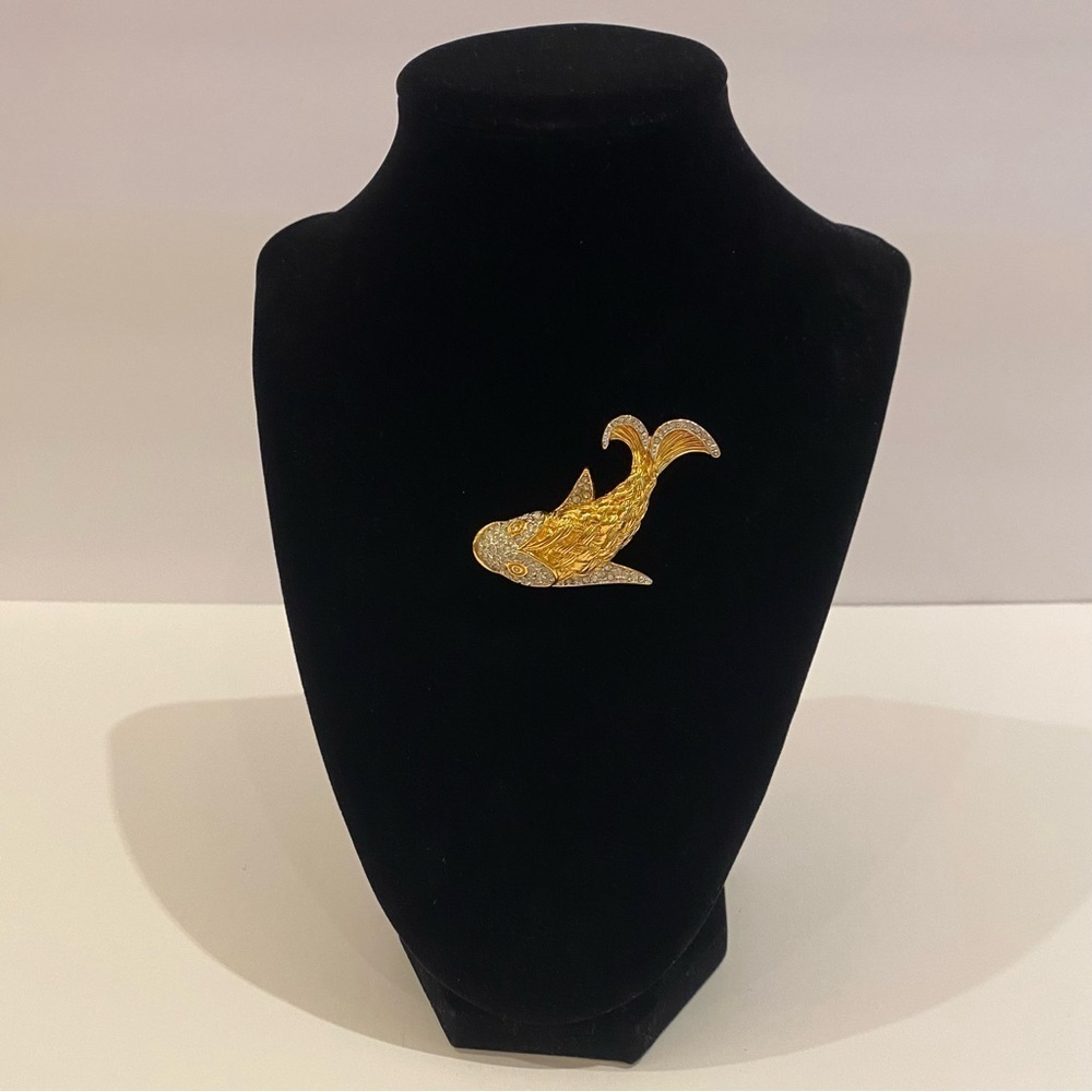 Themed and Playful Vintage Koi Pin Brooch - Very Elegant!